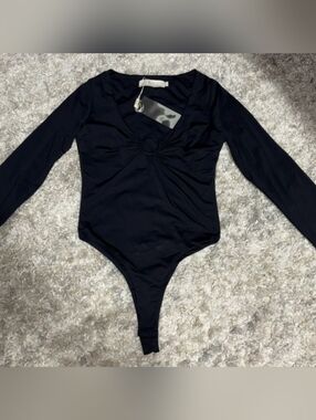 NWT LC Lizette‎ Black Bodysuit Large